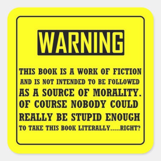 Étiquette d'avertissement biblique (Devant)