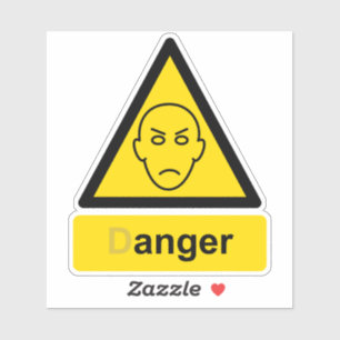 Étiquette d'avertissement de danger de colère