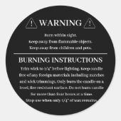 Étiquette d'avertissement de produit de bougie (Devant)