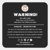 Étiquette d'avertissement de produit de bougie (Devant)