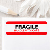 Étiquette d'avertissement fragile Rouge (En situation)