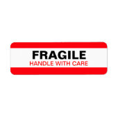 Étiquette d'avertissement fragile Rouge (Devant)