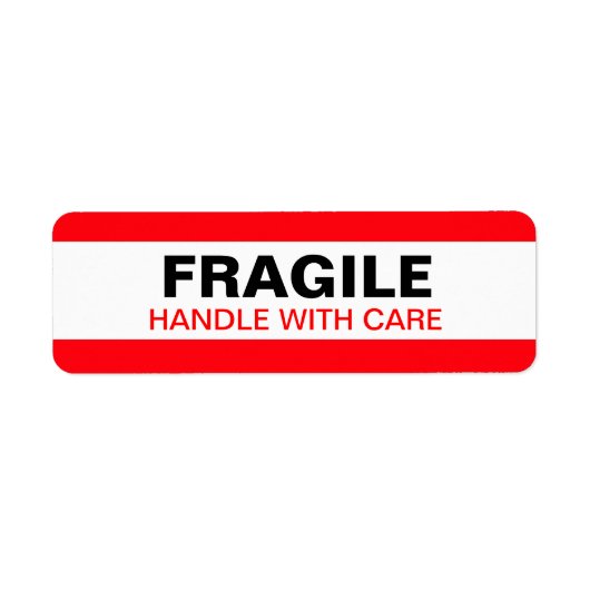 Étiquette d'avertissement fragile Rouge (Devant)
