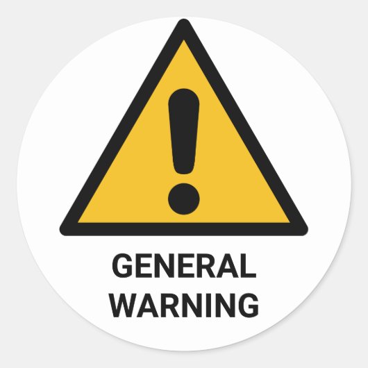 Étiquette d'avertissement général, avis de danger (Devant)