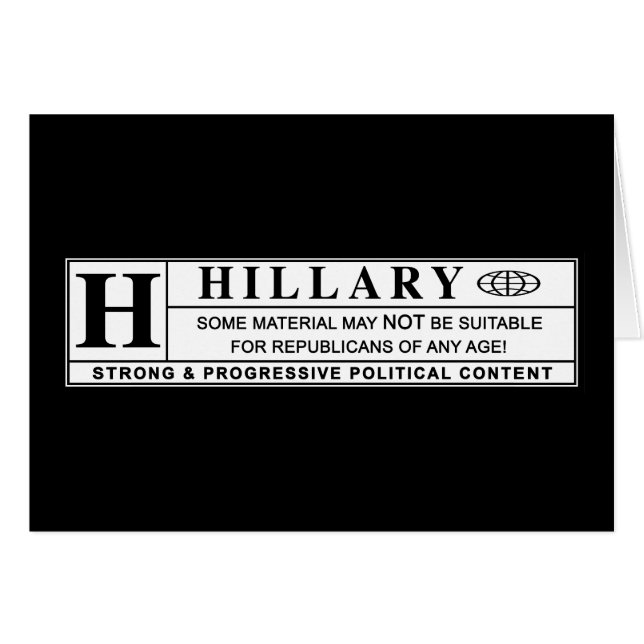 Étiquette d'avertissement Hillary Clinton (Devant horizontal)