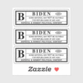 Étiquette d'avertissement Joe Biden (Feuille)