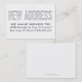 Étiquette d'avis de changement d'adresse de (Devant / Derrière)