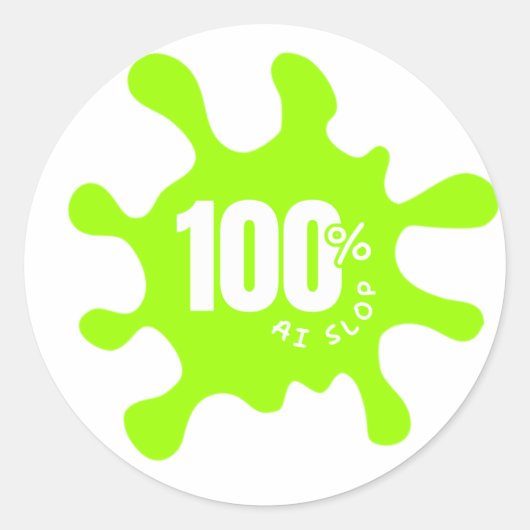 Étiquette de 100% de camelote IA (Devant)