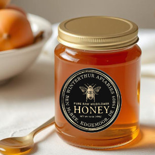 étiquette de 1,5 po d'or Vintage Bee imperméable V