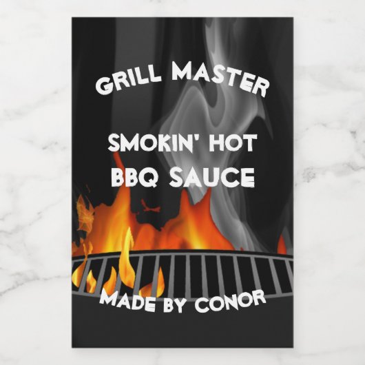 Étiquette de 2 x 3 po de sauce barbecue et de nour (Étiquettes simples)