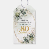 Étiquette de 80e anniversaire vert poussiéreux Bot (Dos)