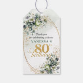 Étiquette de 80e anniversaire verte et blanche de (Dos)
