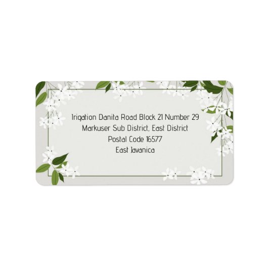 étiquette de adresse (Devant)