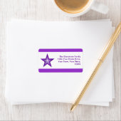 Étiquette de adresse à bande violet étoile blanc m (En situation)