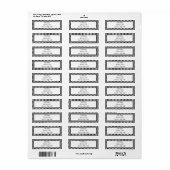 Étiquette de adresse À damiers noir et blanc (Feuille entière)