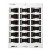 Étiquette de adresse à rayures noir et blanc (Feuille entière)