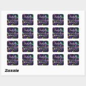 Étiquette de adresse à rayures violettes foncées (Feuille)