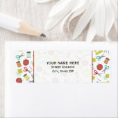 Étiquette de adresse à thème à couture rétro (En situation)