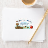 Étiquette de adresse à thème de la pêche (En situation)