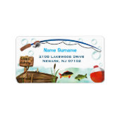 Étiquette de adresse à thème de la pêche (Devant)