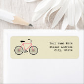 Étiquette de adresse à vélo rose (En situation)