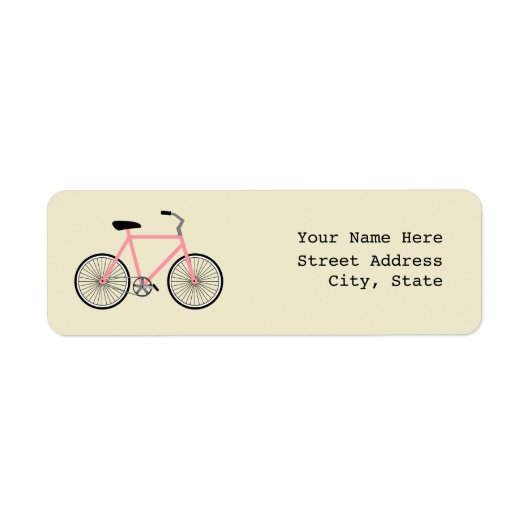Étiquette de adresse à vélo rose (Devant)