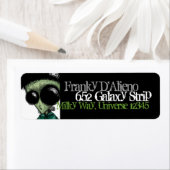 Étiquette de adresse Alien Frankenstein Black Oliv (En situation)