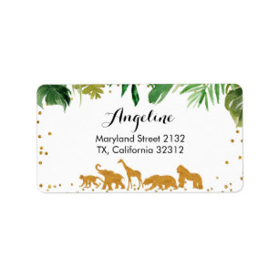 Étiquette de adresse animal Safari