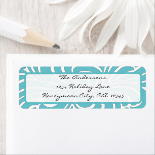 Étiquette de adresse Aqua Swirl