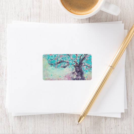 Étiquette de adresse Aqua Tree (En situation)