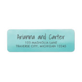 Étiquette de adresse Aqua Watercolor (Devant)