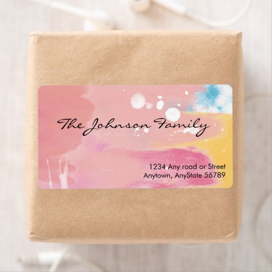 Étiquette de adresse aquarelle (En situation)