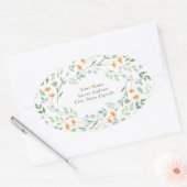 étiquette de adresse 'Aquarelle à cadre floral mix (Enveloppe)