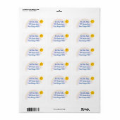 Étiquette de adresse/arc-en-ciel et soleil (Feuille entière)