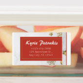 Étiquette de adresse Arrière - plan rouge et Noël (Apposé)