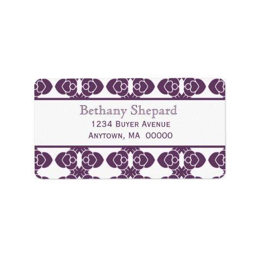 Étiquette de adresse Art déco Damask (Devant)