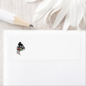 Étiquette de adresse artistique Pond Koi Silhouett (En situation)