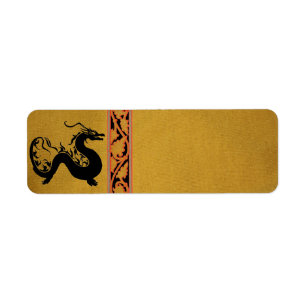 Étiquette de adresse asiatique du dragon