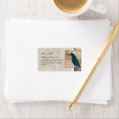 Étiquette de adresse assorti de paon antique - (En situation)