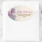 étiquette de adresse - autocollant avec fleurs lil (Sac)