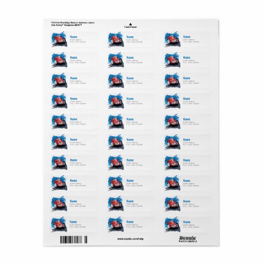 Étiquette de adresse automobile (Feuille entière)