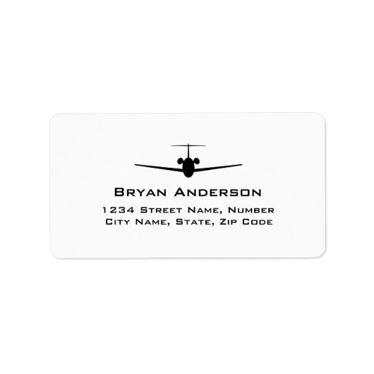 Étiquette de adresse avion à réaction (Devant)