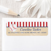 Étiquette de adresse Baby shower de baseball (En situation)