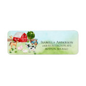 Étiquette de adresse Baby shower de la ferme de la (Devant)