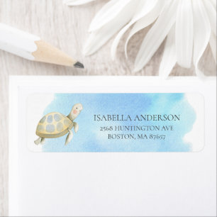 Étiquette de adresse Baby shower de la tortue de m