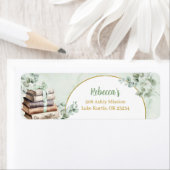 Étiquette de adresse Baby shower de livres de cont (En situation)