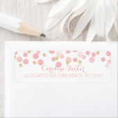 Étiquette de adresse Baby shower de points d'or ro (En situation)