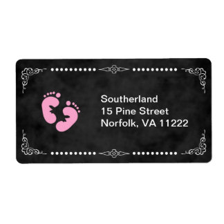 Étiquette de adresse Baby shower de tableau noir r