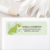 Étiquette de adresse Baby shower Dinosaur (En situation)