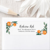 Étiquette de adresse Baby shower double Oranges (En situation)